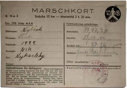 Marschkort från riksbamarschen 1941