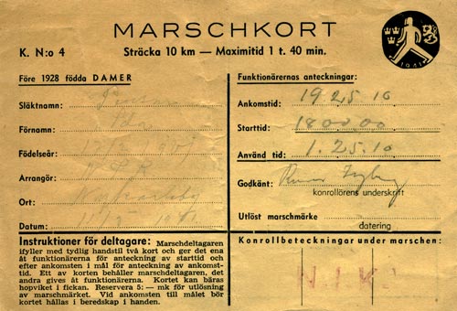 Marschkort från riksbamarschen 1941