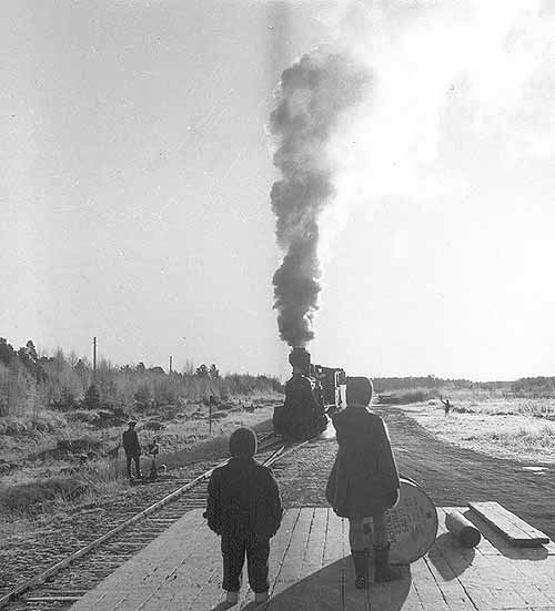 Ånglok Tk3 1950 vid Nykarleby järnvägsstation