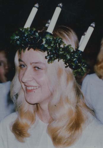 Nykarlebys Lucia 1974: Britt-Marie  Sundell.