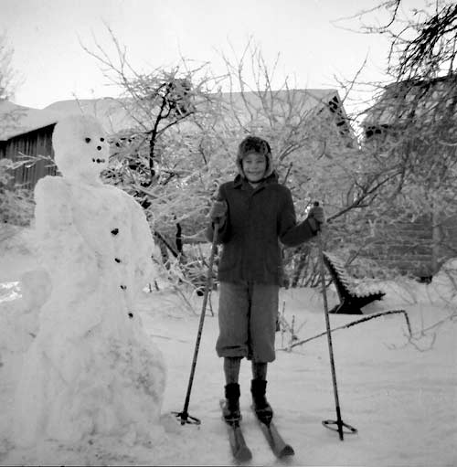 Snögubbe och Jan (som han hette på den tiden) Metso.