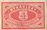 Etikett från Nykarleby tändsticksfabrik.