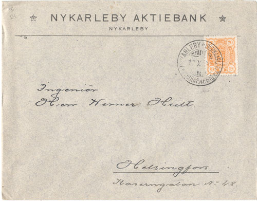 Nykarleby Aktiebanks kuvert.