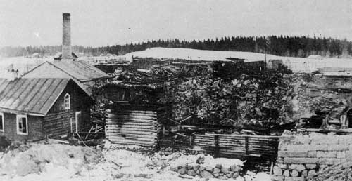 Sågen på Keppo nedbrann 27 mars 1909.