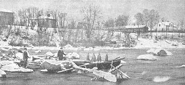 Vinterbild af Nykarleby elf. Fotografi från 1890-talet.